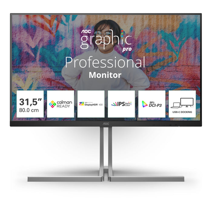 EAN 4038986112086 - AOC U3 U32U3CV pantalla para PC 80 cm (31.5") 3840 x 2160 Pixeles 4K Ultra HD LCD Negro imagen 1