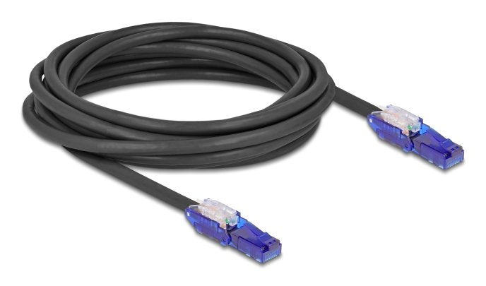 Delock Rj45 Netzwerkcable Cat.6 Utp Mit 180° Winkelbaren Steckern Schwarz 5 M