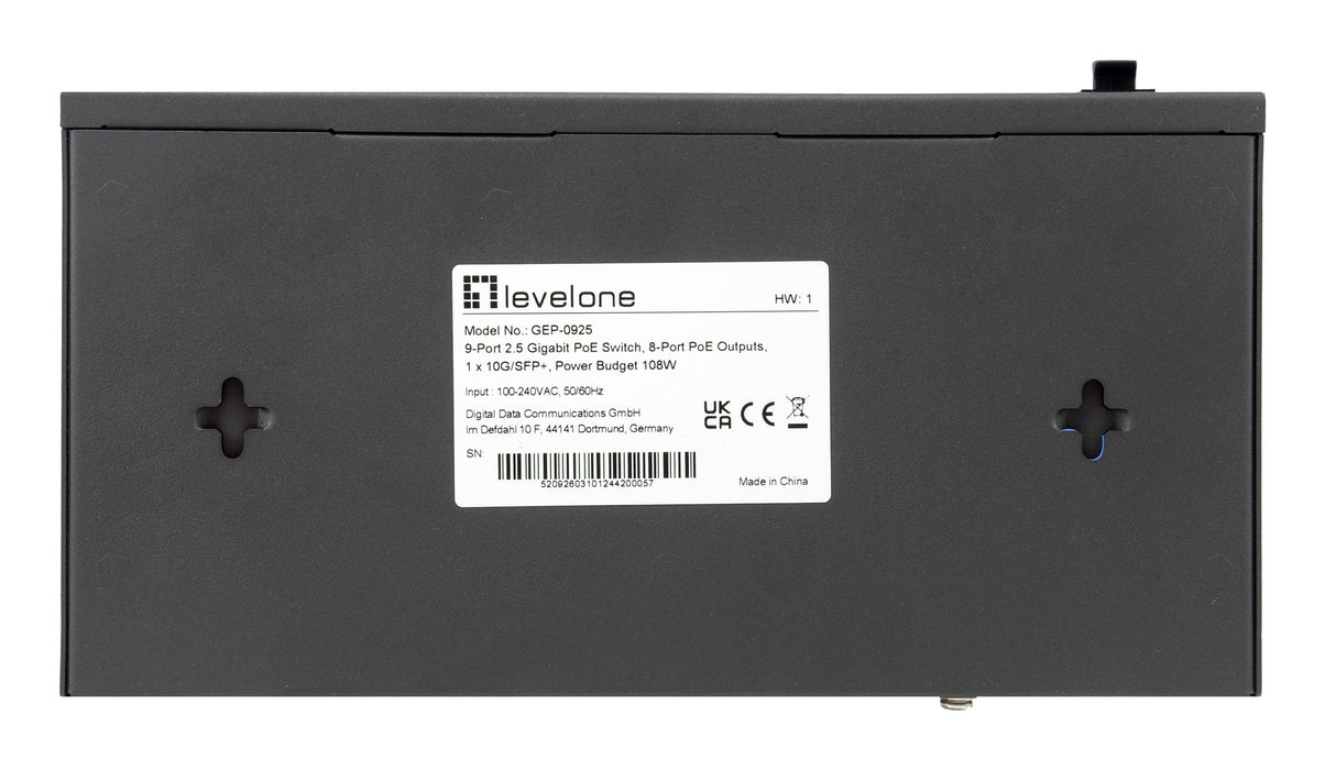EAN 4015867238059 - LevelOne GEP-0925 switch No administrado 2.5G Ethernet (100/1000/2500) Energía sobre Ethernet (PoE) Negro imagen 5