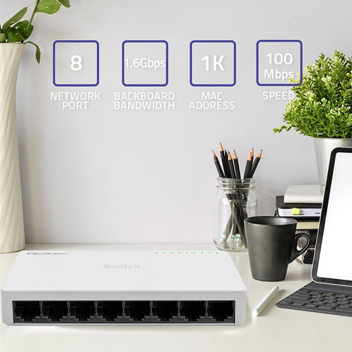 EAN 5901878522463 - Qoltec 52246 switch No administrado Blanco imagen 2