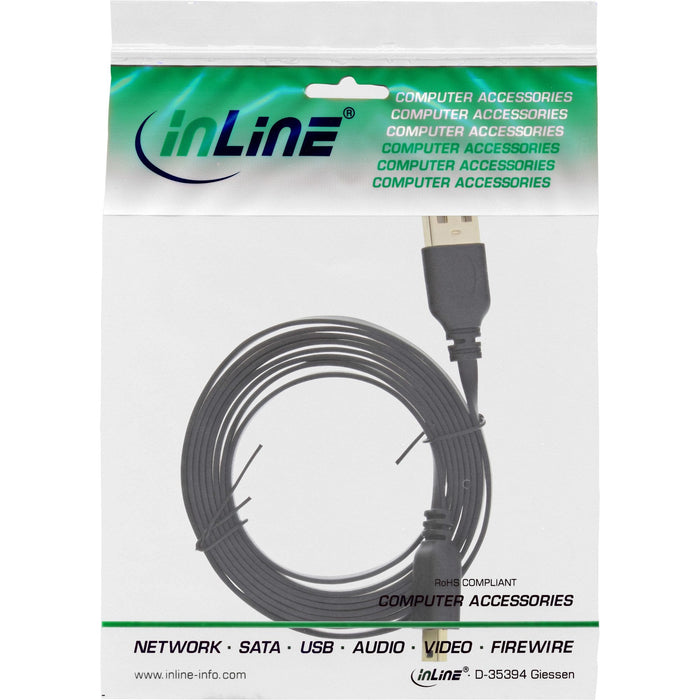 Inline Usb 2.0 Flat Cable Usb A Macho A Mini-B Macho 5 Pines Negro / Dorado 0,3 M
