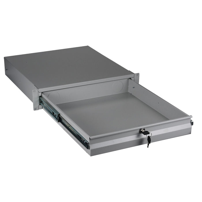 Efb 19" 3he Tastatur- Dokumentenschublade, Abschliebar, Ral7035