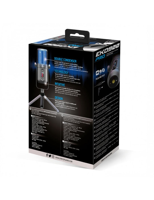 Microphone Sur Pied Spirit Of Gamer Eko 900 (Negro)