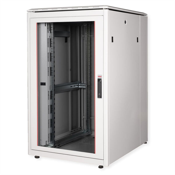 Roline 19-Zoll Netzwerkschrank Pro 26 He, 800x1000 Bxt Glastr Grau