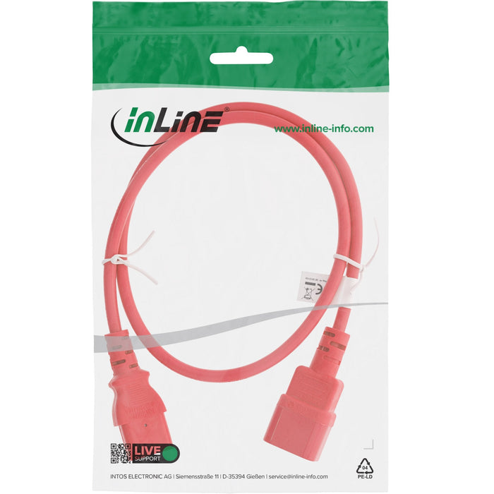 Prolongación Del Cable De Alimentación Inline, C13 A C14, Rojo, 1,5 M