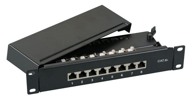 Efb Mini-Patchpanel Stp 8xrj45 Cat.6a, 10 1he, Ral9005 Schwarz