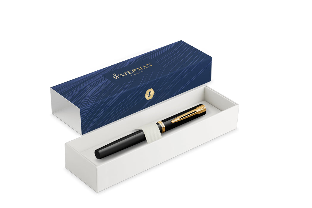 Waterman Füllfederhalter Impression Negroer Lack Gt F Azul Caja De Regalo