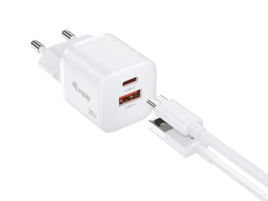 Equip Cargador 2port Usb-C Pd3.0/Usb-A Gan 25st.20w Üss Ws