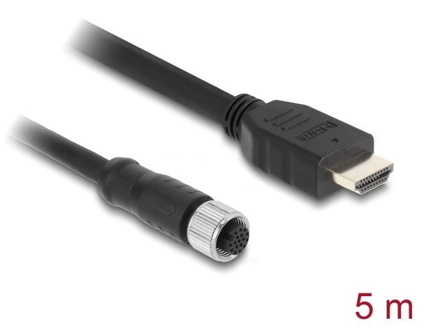 EAN 4043619812202 - DeLOCK 81220 cable para sensor y actuador 5 m M12 HDMI Negro imagen 2