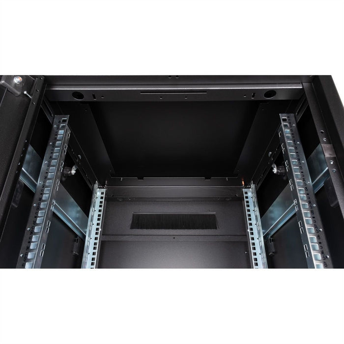 Roline 19-Zoll Netzwerkschrank Pro 42 He, 600x600 Bxt Glastr Schwarz