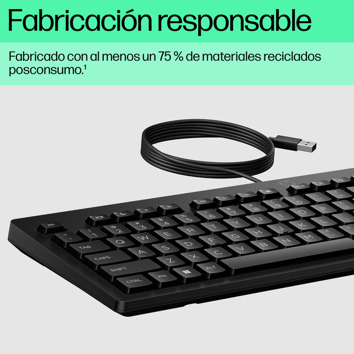 EAN 5715328227040 - HP 125 G2 USB Wired Keyboard teclado Oficina Negro imagen 11