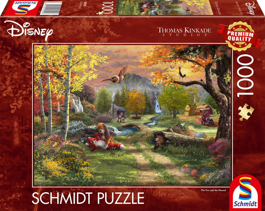 Schmidt Spiele Thomas Kinkade Studios: Disney - El Zorro Y El Perro, Puzzle 1000 Piezas 58050