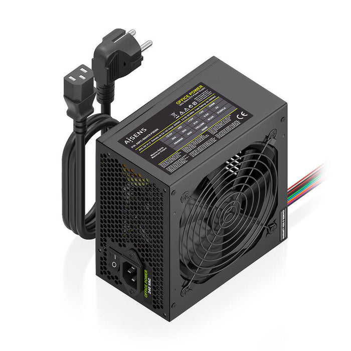 Aisens  Fuente Alimentacion Atx 500w Con Cable De Alimentacion Oem, Negra