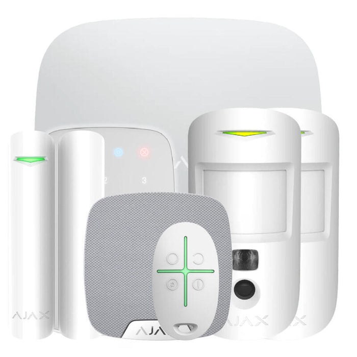Ajax Hub2kit-Dp-Pro-Wh1 Kit Ajax Blanco. Hub 2 2g + 2motioncam + Doorprotect Plus + Spacecontrol + Keypad + Homesiren