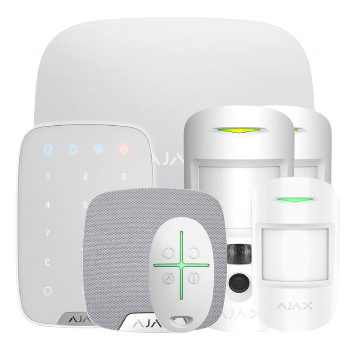 Ajax Hub2kit-Mp-Pro-Wh1 Kit Ajax Blanco. Hub 2 + 2motioncam + Motionprotect + Spacecontrol + Keypad + Homesiren