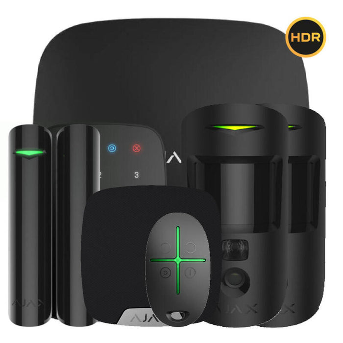 Ajax Hub2kit2g-Dp-Phod-Sc-Hdr-Bl Kit Ajax Negro. Hub2 + 2motioncam Hdr Phod + Doorprotect Plus + Spacecontrol + Keypad + Homesiren