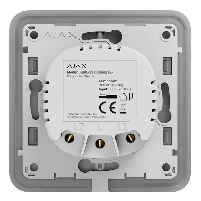 Ajax Lightswitch-Lightcore-2g Ajax Lightswitch Lightcore 2-Gang Jeweller. Interruptor Doble