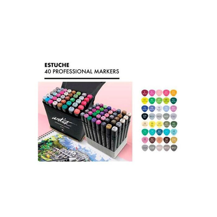 Alex Bog Rotuladores Luxury Canvas Gama Artist Doble Punta Estuche De Lujo 40 C/Surtidos