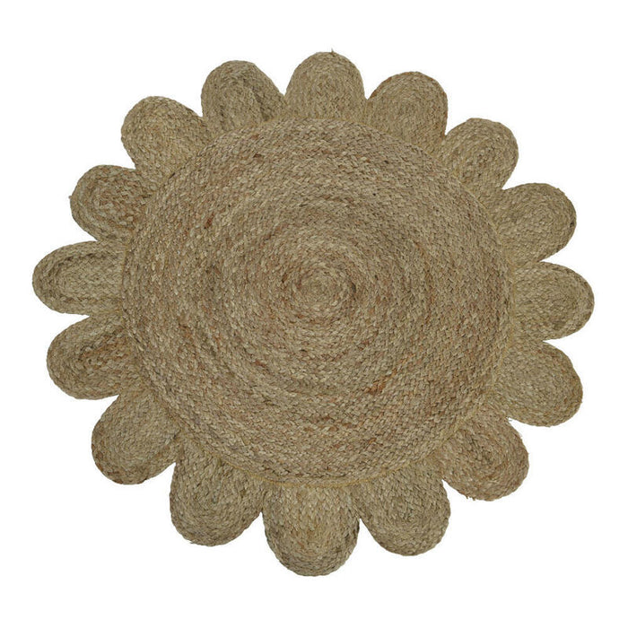 Alfombra De Yute Borde Dentado Ø90cm