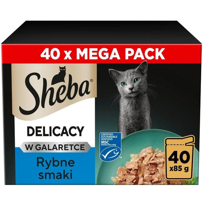 Alimento Húmedo Para Gatos Sheba Delicious Con Sabor A Pescado En Gelatina, 40 X 85 G.