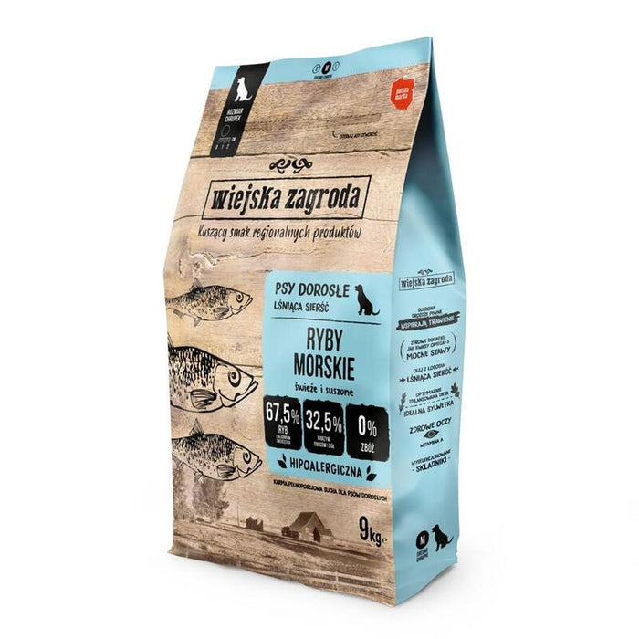 Alimento Seco Para Perros Wiejska Zagroda Pescado De Mar Crujiente M  9 Kg