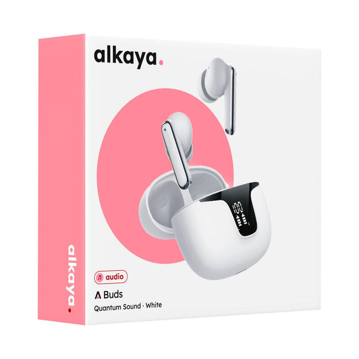 Alkaya A Buds Quantum Sound Bluetooth Kopfhörer Con Display Ladestatus Blanco