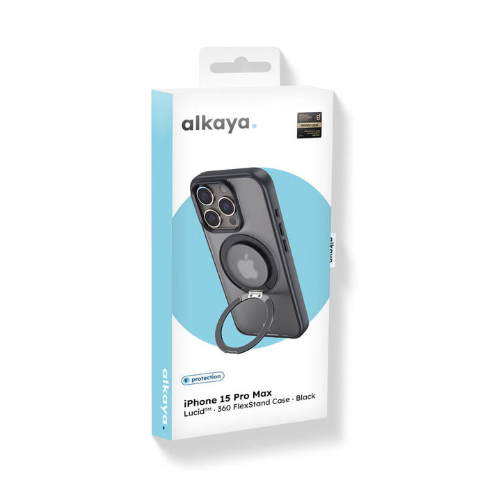 Alkaya Lucid 360 Flexstand Funda Con Magsafe Para Iphone 15 Pro Max Negro