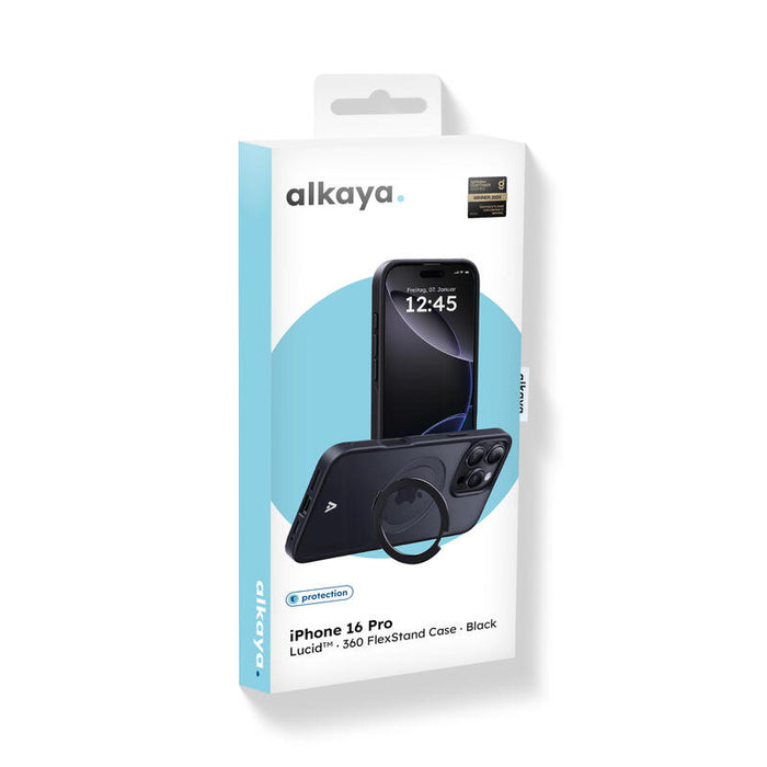 Alkaya Lucid 360 Flexstand Funda Con Magsafe Para Iphone 16 Pro Negro