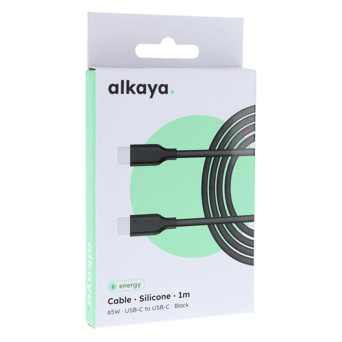Alkaya Speed Flex Cable De Datos Silikon 65w, 1m Negro