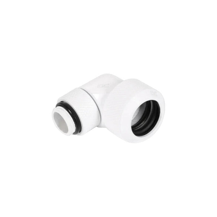 Alphacool Eiszapfen 16mm Hardtube Boquilla Atornillable 90° Giratorio G1/4 - Blanco, Conexión Blanco 17621