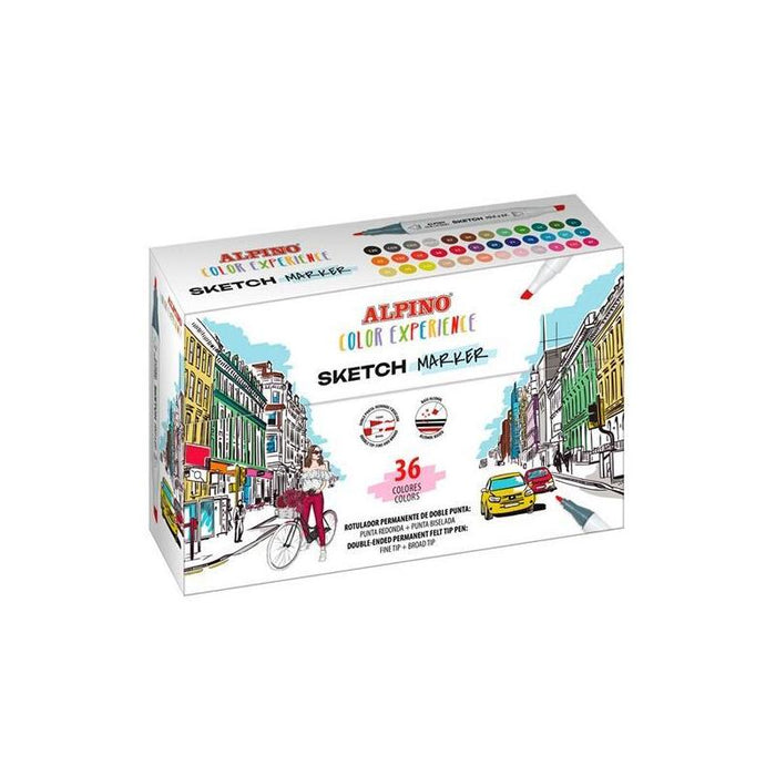Alpino Rotuladores Sketch Marker Color Experience Doble Punta Estuche 36 C/Surtidos