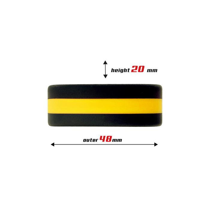 Anillo Para El Pene 100% Silicona Sólida 3.6 Cm Amarillo Y Negro