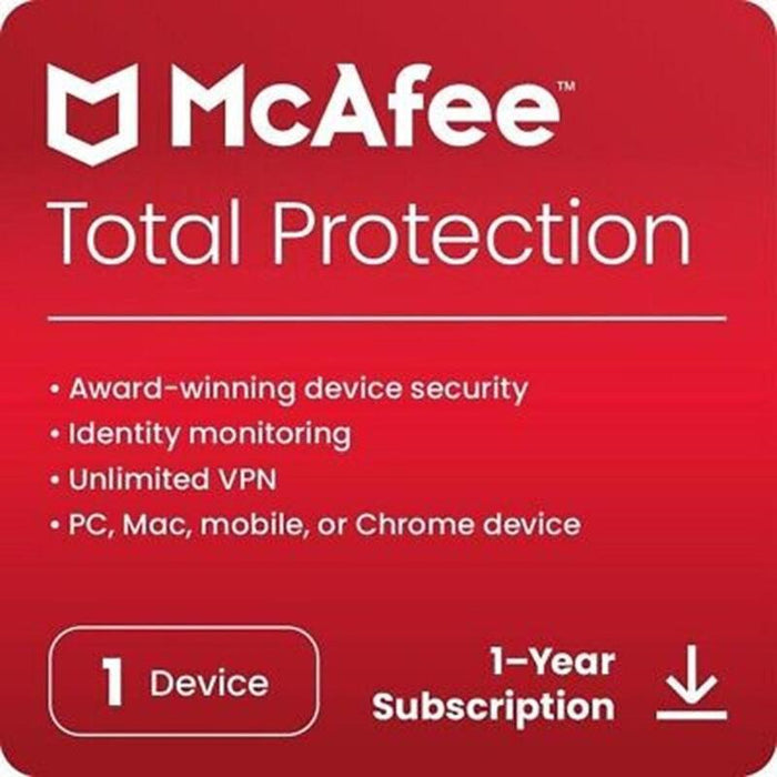 Antivirus Mcafee Total Proteccion 1 Dispositivo 1 Año Esd (Descarga Directa)