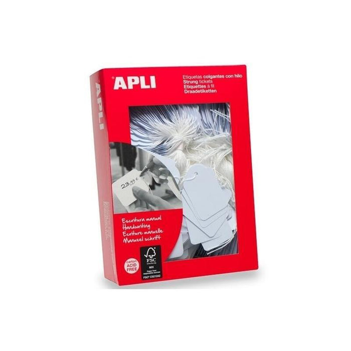 Apli Etiquetas Colgantes Con Hilo 11x24mm Caja De 1000 Blanco