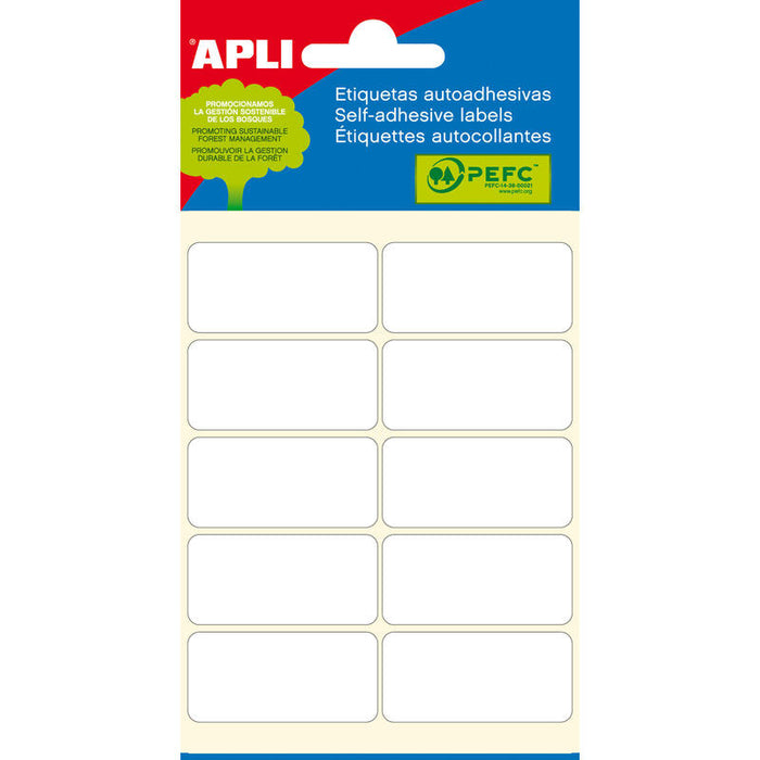 Apli Etiquetas Minibolsa Blancas 19.0 X 40.0mm 6 Hojas
