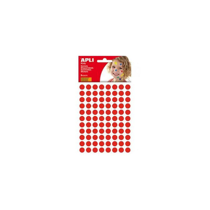 Apli Gomets Redondos 10,5mm Blister 6 Hojas Rojo