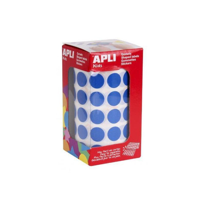 Apli Gomets Redondos 10,5mm Rollo Azul -Rollo 5192 Unidades-