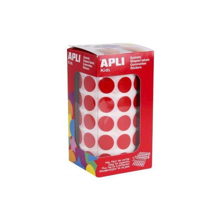 Apli Gomets Redondos 10,5mm Rollo Rojo -Rollo 5192 Unidades-