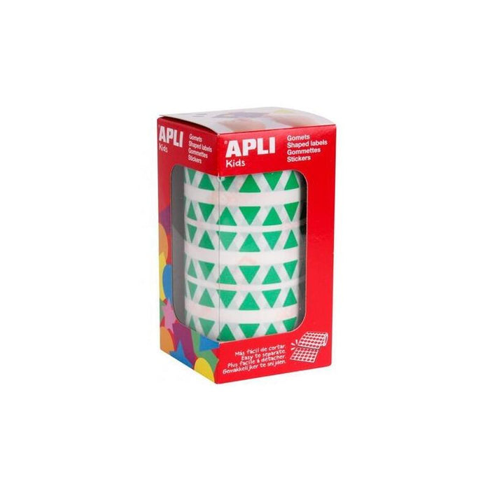 Apli Gomets Triangulares 10,5mm Rollo Verde -Rollo 6136 Unidades-
