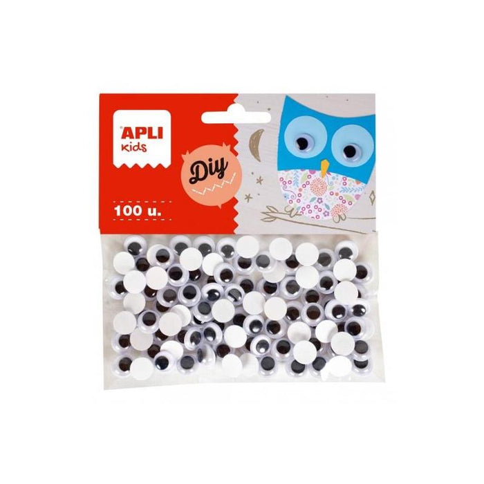 Apli Ojos Moviles Adhesivos - Gran Poder De Adhesion - Versatiles Para Multiples Superficies - Ideales Para