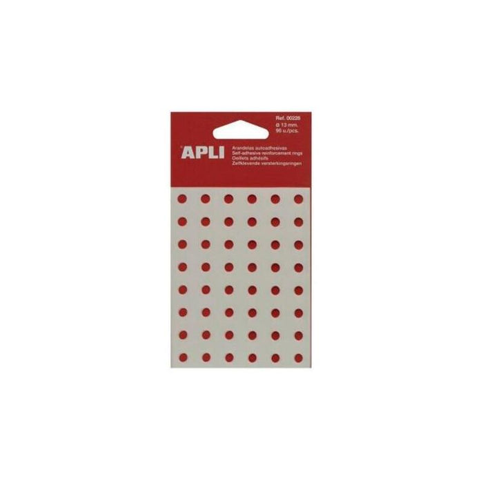 Apli Pack Con 96 Arandelas De Refuerzo Ø 13mm - Alta Resistencia A Tirones Y Rozaduras - Ideal Para Escuela, Oficina Y