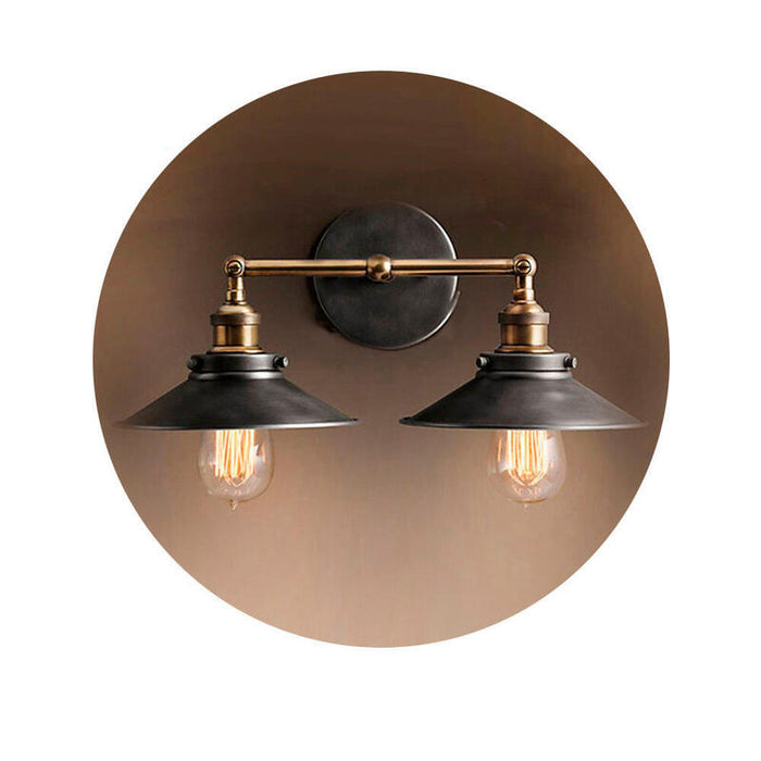 Aplique De Pared Doble Vintage Metalico E27 60 W 63 X 29 Cm