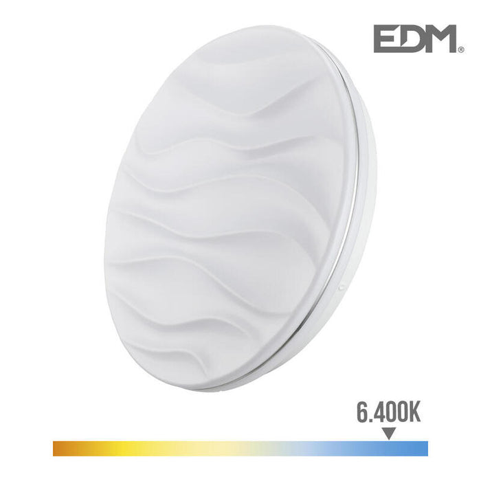Aplique Super Led De Superficie 12w 1160lm 6500k Ø27x6cm Modelo Desert Edm