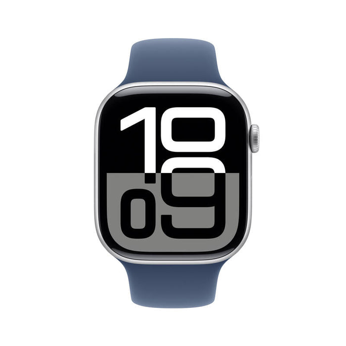 Apple Apple Watch Series 10 Gps 46mm Silver Aluminium Case With Denim Sport Band - S/M