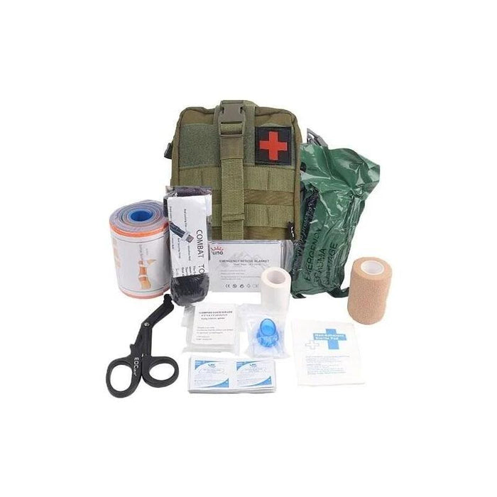 Helbo Depan Hel002 Botiquín De Primeros Auxilios Con Accesorios 13 Artículos Verde