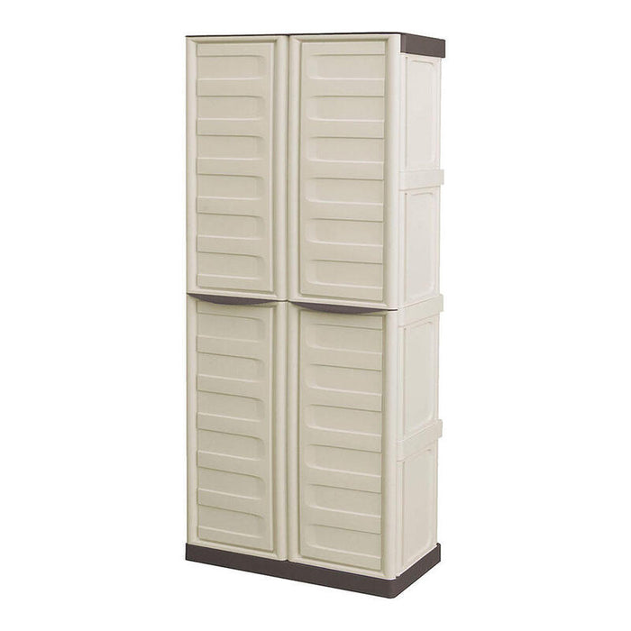 Armario Alto Línea Spazio De Polipropileno Beige Y Marrón, 70 X 39 X 165 Cm