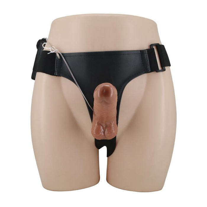 Arnés Con Dildo Doble Retractil Con Vibración