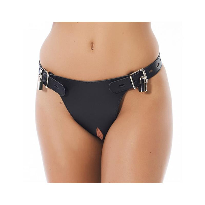 Arnés De Castidad De Cuero Ajustable Talla (Interno):S/M