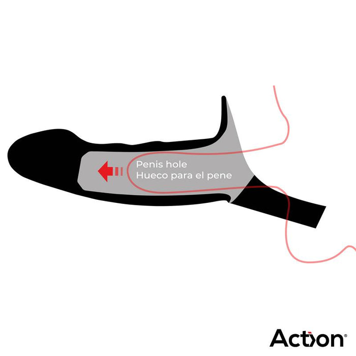 Arnés Strap-On Con Dildo Hueco Silicona Premium Talla L Negro