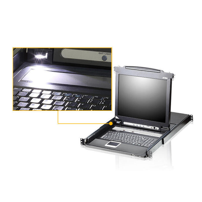 Aten Cl5708m 8-Port Ps 2-Usb Vga 17" Lcd Kvm Switch With Daisy-Chain Port And Usb Peripheral Support
